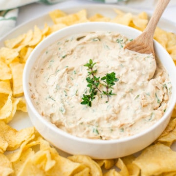 Easy + Healthy French Onion Dip (Gluten Free) | The Butter Half